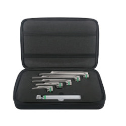 Miller F.O. Laryngoscope, 5 Blades+Handle+Case，No battery