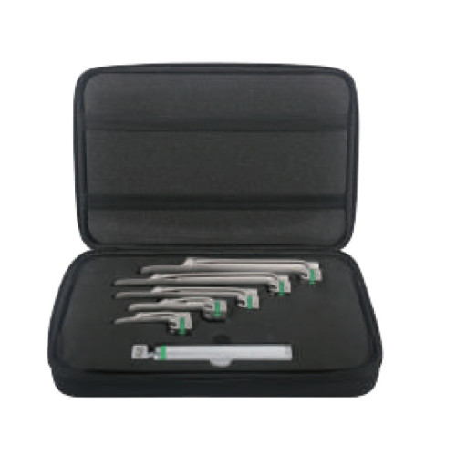 Miller F.O. Laryngoscope, 5 Blades+Handle+Case，No battery